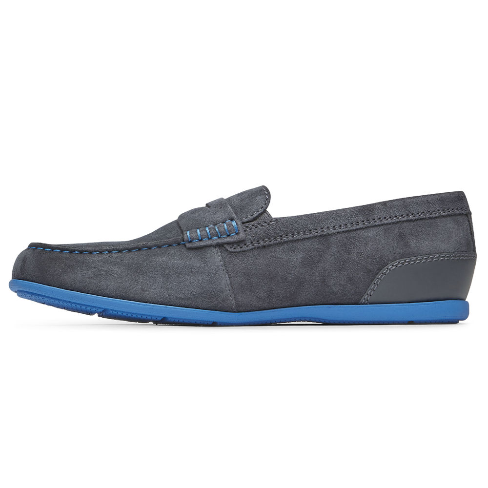 Rockport Mens Malcom Penny - Slip-On Dark Grey - IXU823564